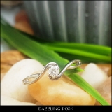 0.10 Carat (ctw) Sterling Silver Round Diamond Ladies Swirl Twisted Solitaire Bridal Engagement Promise Ring 1/10 CT