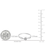 0.10 Carat (ctw) Sterling Silver Round Diamond Ladies Swirl Twisted Solitaire Bridal Engagement Promise Ring 1/10 CT