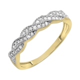 0.25 Carat (ctw) 14k Yellow Gold Round Diamond Ladies Anniversary Wedding Stackable Band Swirl Ring 1/4 CT