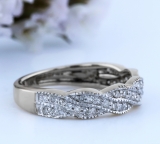 0.25 Carat (ctw) 14k White Gold Round Diamond Ladies Anniversary Wedding Stackable Band Swirl Ring 1/4 CT