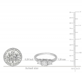 IGI CERTIFIED 1.03 Carat (ctw) 14K White Gold Round Cut Diamond Ladies 3 Stone Bridal Engagement Ring 1 CT