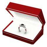 1.00 Carat (ctw) 10k White Gold Round Black and White Diamond Ladies 3 Stone Bridal Engagement Ring 1 CT