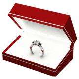 1.00 Carat (ctw) 18k White Gold Round White and Black Diamond Ladies 3 Stone Bridal Engagement Ring 1 CT