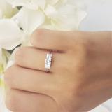 1.50 Carat (ctw) 14K White Gold Princess Cut White Cubic Zirconia Ladies Bridal 3 Stone Engagement Ring 1 1/2 CT