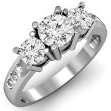 1.50 Carat (ctw) 14k White Gold Round Diamond Ladies 3 Stone Engagement Bridal Ring 1 1/2 CT