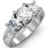 2.00 Carat (ctw) 14K White Gold Round Diamond Ladies 3 Stone Engagement Bridal Ring 2 CT