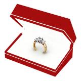 2.00 Carat (ctw) 14K Yellow Gold Round Diamond Ladies 3 Stone Engagement Bridal Ring 2 CT