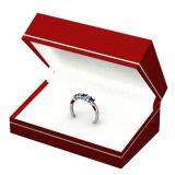 0.50 Carat (ctw) 14k White Gold Princess Cut Blue Sapphire and White Diamond Ladies 5 Stone Bridal Wedding Band Anniversary Ring 1/2 CT