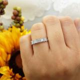 IGI CERTIFIED 1.01 Carat (ctw) 14K White Gold Princess Cut White Diamond Ladies 5 Stone Bridal Wedding Band Anniversary Ring 1 CT