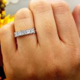 1.00 Carat (ctw) 14k White Gold Princess Cut White Diamond Ladies 5 Stone Bridal Wedding Band Anniversary Ring 1 CT