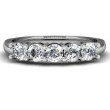 0.75 Carat (ctw) 14K White Gold Round White Diamond Ladies 5 Stone Bridal Wedding Band Anniversary Ring 3/4 CT