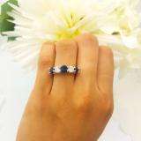 0.75 Carat (ctw) 14K White Gold Round Black and White Diamond Ladies 5 Stone Bridal Wedding Band Anniversary Ring 3/4 CT