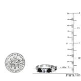 2.00 Carat (ctw) 14K White Gold Round Black and White Diamond Ladies 5 Stone Bridal Wedding Band Anniversary Ring 2 CT