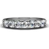 0.75 Carat (ctw) 14K White Gold Round White Diamond Ladies 7 Stone Bridal Wedding Band Anniversary Ring 3/4 CT