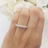 0.75 Carat (ctw) 14K White Gold Round White Diamond Ladies 7 Stone Bridal Wedding Band Anniversary Ring 3/4 CT