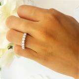 0.75 Carat (ctw) 14K White Gold Round White Diamond Ladies 7 Stone Bridal Wedding Band Anniversary Ring 3/4 CT