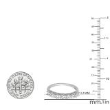 1.50 Carat (ctw) 18K White Gold Round White Cubic Zirconia Ladies 7 Stone Bridal Wedding Band Anniversary Ring 1 CT