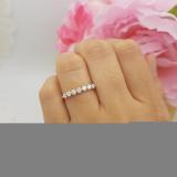 0.50 Carat (ctw) 14K White Gold Round White Diamond Ladies 7 Stone Bridal Wedding Band Anniversary Ring 1/2 CT