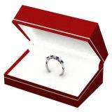 0.50 Carat (ctw) 14K White Gold Round Blue Sapphire and White Diamond Ladies 7 Stone Bridal Wedding Band Anniversary Ring 1/2 CT