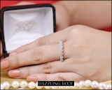 1.00 Carat (ctw) 14K White Gold Round White Diamond Ladies 7 Stone Bridal Wedding Band Anniversary Ring 1 CT