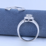 1.00 Carat (ctw) 14k White Gold Round Diamond Ladies Split Shank Halo Style Bridal Engagement Ring Set With Matching Band 1 CT