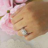 2.00 Carat (ctw) 14k White Gold Round Diamond Ladies Halo Style Bridal Engagement Ring Set Matching Band 2 CT