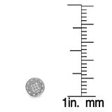 0.16 Carat (ctw) Sterling Silver Round White Diamond Ladies Cluster Stud Earrings 1/6 CT