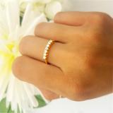 0.25 Carat (ctw) 10k Yellow Gold Round Diamond Ladies 7 Stone Anniversary Wedding Band Stackable Ring 1/4 CT