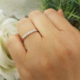 0.25 Carat (ctw) 10k White Gold Round Diamond Ladies 7 Stone Anniversary Wedding Band Stackable Ring 1/4 CT