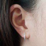 0.20 Carat (ctw) 10K White Gold Round Diamond Ladies Hoop Earrings 1/5 CT