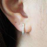 0.20 Carat (ctw) 10K White Gold Round Diamond Ladies Hoop Earrings 1/5 CT