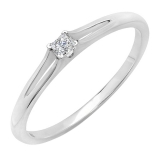 0.10 Carat (ctw) 10k White Gold Princess Cut Diamond Ladies Split Shank Solitaire Bridal Promise Ring 1/10 CT