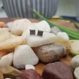 0.05 Carat (ctw) Black Rhodium Plated Sterling Silver Round Black Diamond Square Shape Men's Hip Hop Iced Stud Earrings