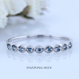 0.33 Carat (ctw) Sterling Silver Round Blue Diamond Ladies Anniversary Wedding Stackable Band 1/3 CT