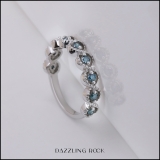 0.33 Carat (ctw) Sterling Silver Round Blue Diamond Ladies Anniversary Wedding Stackable Band 1/3 CT