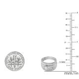 0.33 Carat (ctw) 14K White Gold Round White Diamond Men & Women's Micro Pave Engagement Ring Trio Bridal Set 1/3 CT