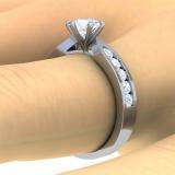 1.20 Carat (ctw) 14k White Gold Round Diamond Ladies Solitaire With Accents Bridal Engagement Ring 1 1/4 CT