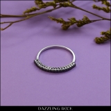 0.25 Carat (ctw) Sterling Silver Round Black Real Diamond Ladies Wedding Anniversary Stackable Band 1/4 CT