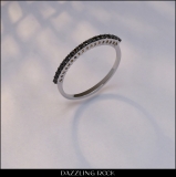 0.25 Carat (ctw) Sterling Silver Round Black Real Diamond Ladies Wedding Anniversary Stackable Band 1/4 CT