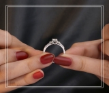 0.55 Carat (ctw) 14k White Gold Round Diamond Ladies 3 Stone Bridal Unique Engagement Ring 1/2 CT