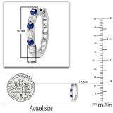 0.33 Carat (ctw) 14k White Gold Round Diamond Ladies Huggies Hoop Earrings 1/3 CT