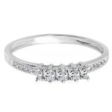 0.50 Carat (ctw) 14k White Gold Princess Cut Diamond Ladies Anniversary Wedding Band Stackable Ring 1/2 CT