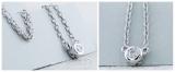 0.05 Carat (ctw) 10k White Gold Round Diamond Ladies Bezel Set Solitaire Pendant 1/20 CT