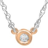 0.33 Carat (ctw) 14K Rose Gold Round Diamond Ladies Bezel Set Solitaire Pendant 1/3 CT