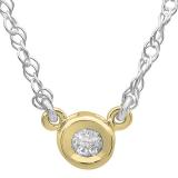 0.25 Carat (ctw) 14K Yellow Gold Round Diamond Ladies Bezel Set Solitaire Pendant 1/4 CT