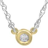 0.33 Carat (ctw) 14K Yellow Gold Round Diamond Ladies Bezel Set Solitaire Pendant 1/3 CT