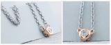 0.05 Carat (ctw) 14k Rose Gold Round Diamond Ladies Bezel Set Solitaire Pendant 1/20 CT