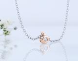 0.05 Carat (ctw) 14k Rose Gold Round Diamond Ladies Bezel Set Solitaire Pendant 1/20 CT