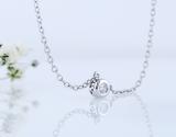 0.05 Carat (ctw) 14k White Gold Round Diamond Ladies Bezel Set Solitaire Pendant 1/20 CT