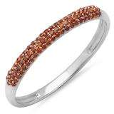 0.20 Carat (ctw) 14k White Gold Round Red Diamond Ladies Bridal Anniversary Wedding Band Stackable Ring 1/5 CT